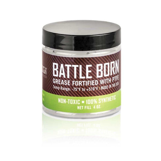 Allen Gun Oils &amp; Gun Cleaning Solvents Allen Breakthrough Clean Technologies Battle Born Grease with PTFE 4 oz Jar Clear