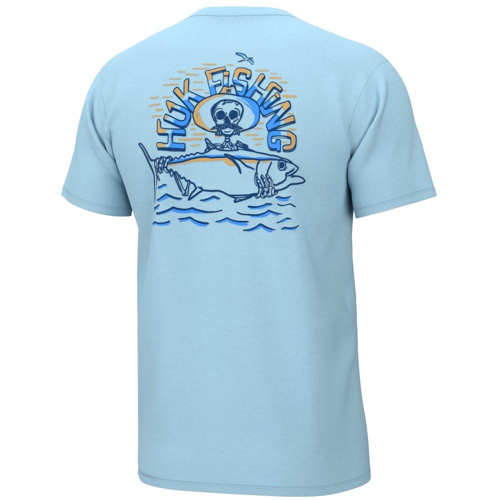 HUK Short Sleeve Shirts HUK Huk Tuna Skull Short Sleeve Shirt Crystal Blue L