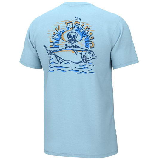 HUK Short Sleeve Shirts HUK Huk Tuna Skull Short Sleeve Shirt Crystal Blue XL