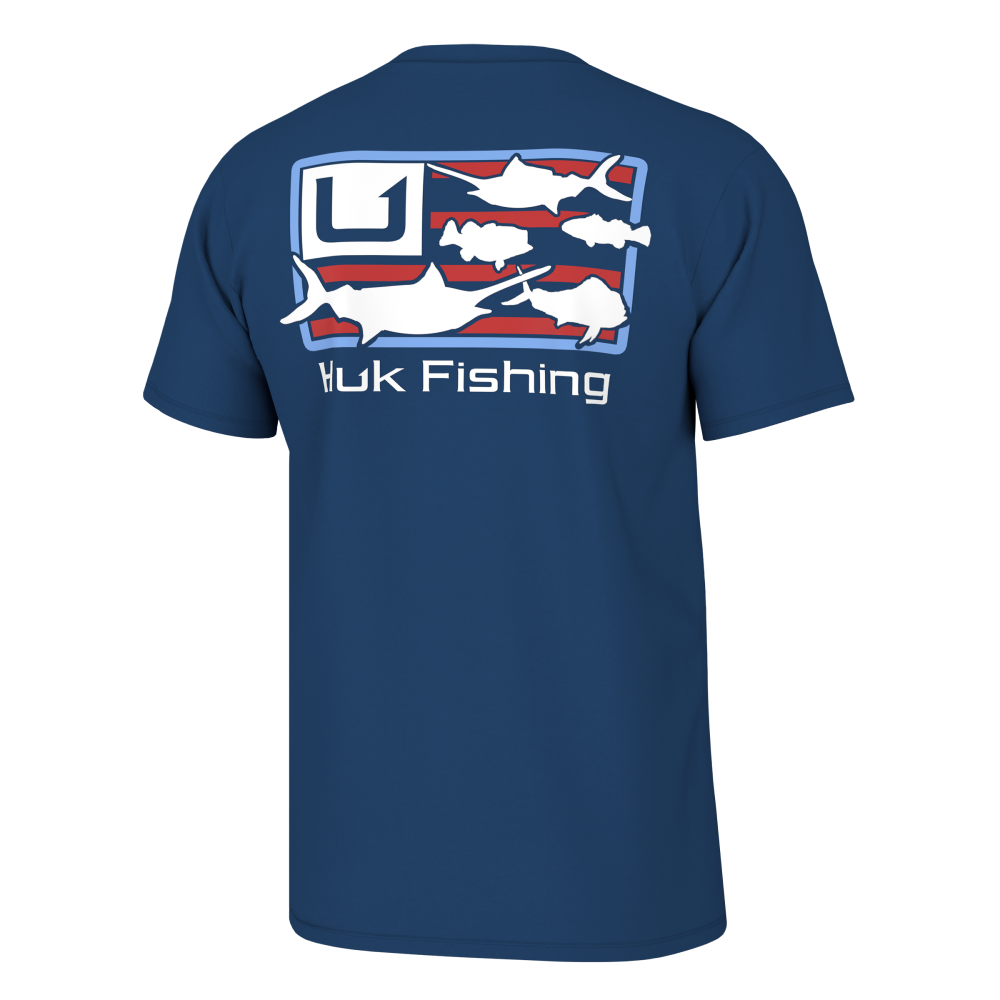 HUK Short Sleeve Shirts HUK Huk Trophy Flag Short Sleeve Shirt Set Sail L