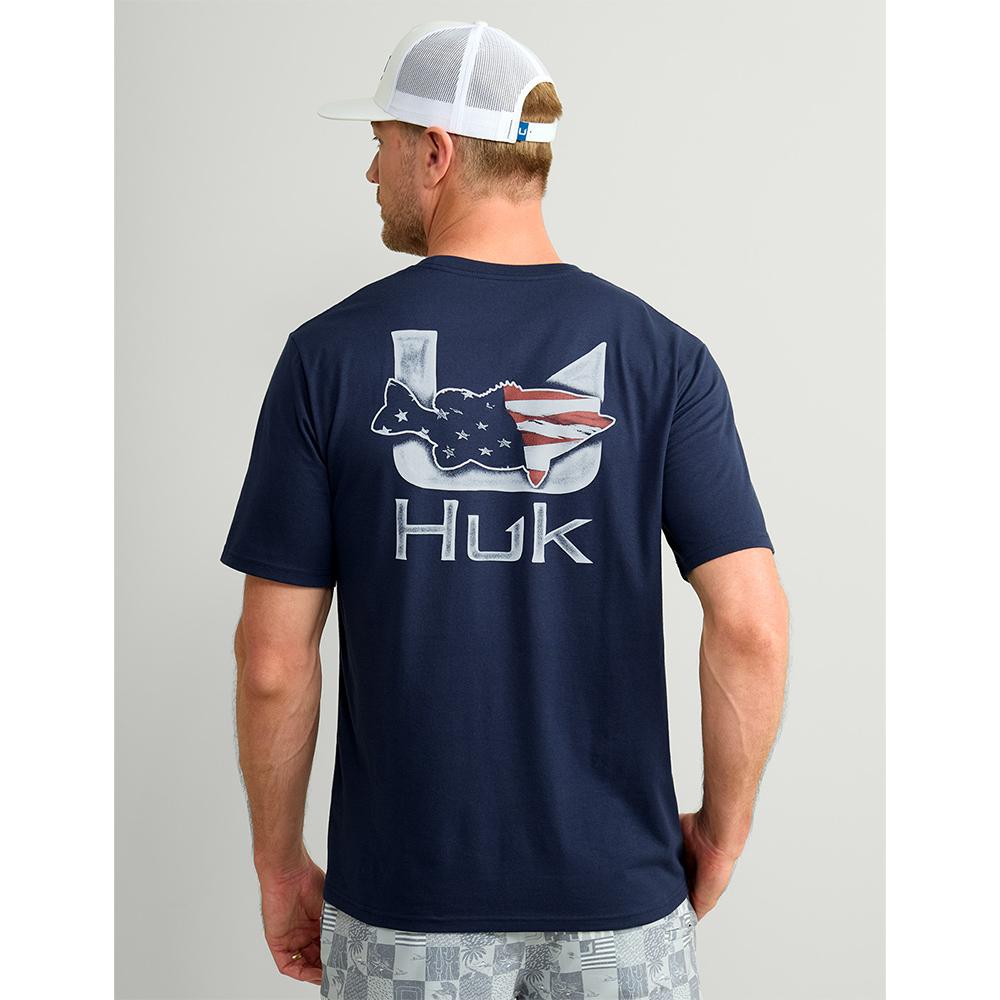 HUK Short Sleeve Shirts HUK Huk Fish Flag Short Sleeve Shirt Naval Academy M