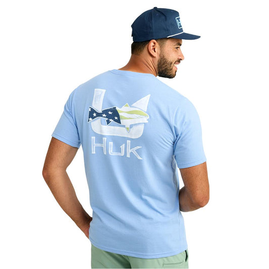 HUK Short Sleeve Shirts HUK Huk Fish Flag Short Sleeve Shirt Marolina Blue L
