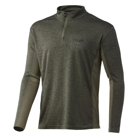HUK Long Sleeve Shirts HUK Huk Coldfront 1/4 Zip Long Sleeve Shirt Heather Moss S