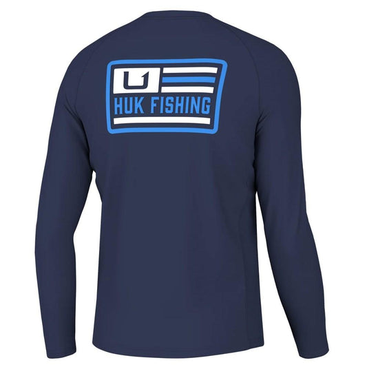 HUK Long Sleeve Shirts HUK Huk Farm Pursuit Long Sleeve Shirt Naval Academy XL