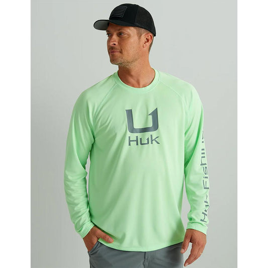 HUK Long Sleeve Shirts HUK Huk Icon Crew Long Sleeve Shirt Patina XL