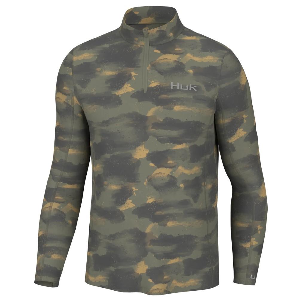 HUK Long Sleeve Shirts HUK Huk Camden Coldfront 1/4 Zip Long Sleeve Shirt Camden Moss XL