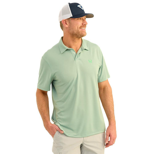 HUK Short Sleeve Shirts HUK Huk Icon Polo Short Sleeve Shirt Fog Green S