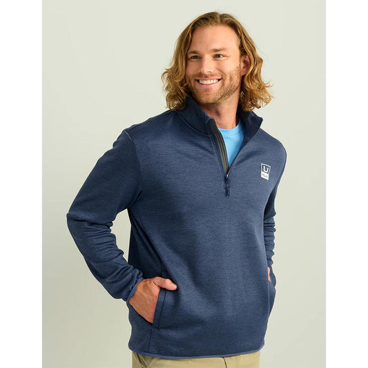 HUK Long Sleeve Shirts HUK Huk Coldfront & Performance 1/4 Zip Long Sleeve Shirt Naval Academy Heather 2XL