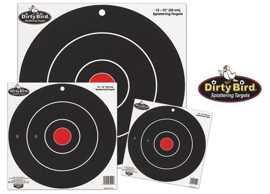 Birchwood Casey Paper Targets Birchwood Casey Birchwood Casey Dirty Bird Bull's Eye Targets 12" 12/Pack