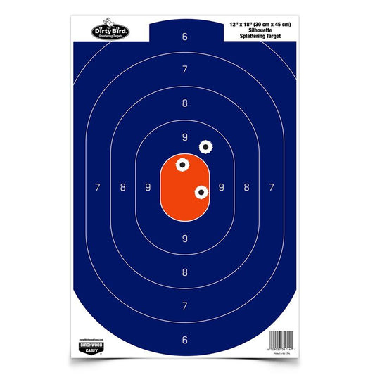 Birchwood Casey Paper Targets Birchwood Casey Birchwood Casey Dirty Bird SiLeft Handouette Target - 12"x18" Blue/Orange 8 Pack