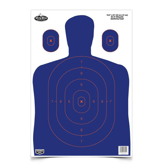 Birchwood Casey Shooting|Paper Targets Birchwood Casey Birchwood Casey Dirty Bird BC-27 SiLeft Handouette Target - 16.5"x24" Blue/Orange 3 Pack