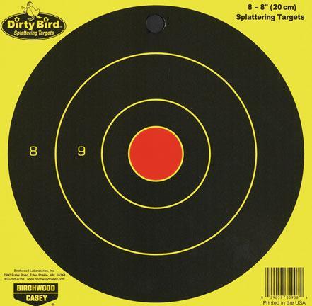 Birchwood Casey Paper Targets Birchwood Casey Birchwood Casey Dirty Bird Bulls-Eye Target - 8" Round 8/Pack