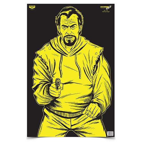 Birchwood Casey Paper Targets Birchwood Casey Birchwood Casey EZE-Scorer 23" x 35" BC Bad Guy Black/Yellow - 5/ct Paper Folded