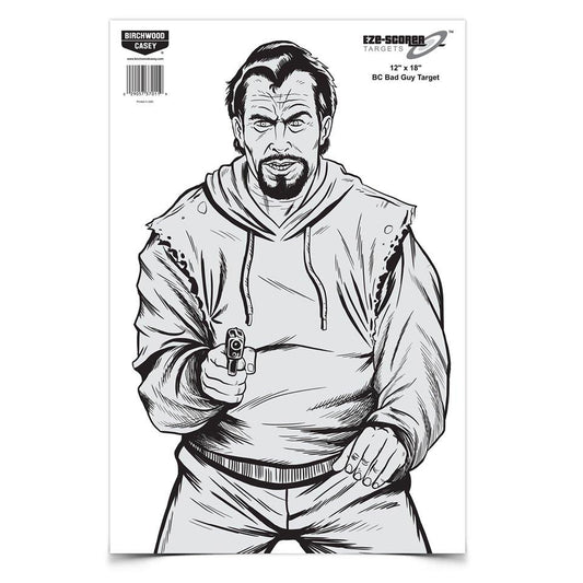 Birchwood Casey Paper Targets Birchwood Casey Birchwood Casey Eze-Scorer BC Bad Guy Paper Target - 12"x18" 10 Pack