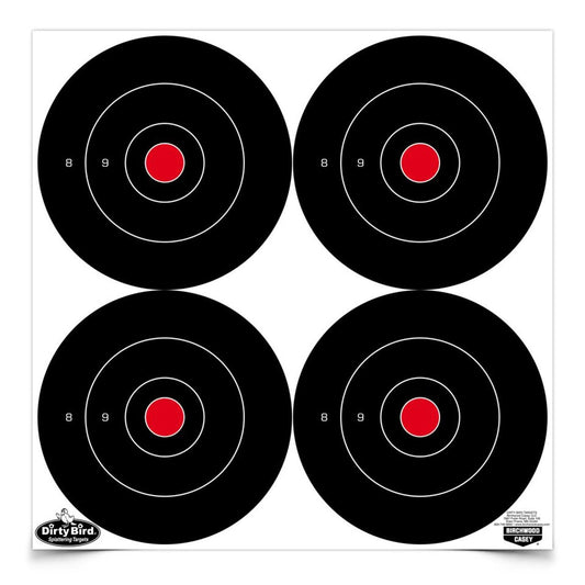 Birchwood Casey Targets|Paper Targets Birchwood Casey Birchwood Casey Dirty Bird 6" Bull's-Eye Targets 100/ct (400 Total Targets 4 per Sheet)