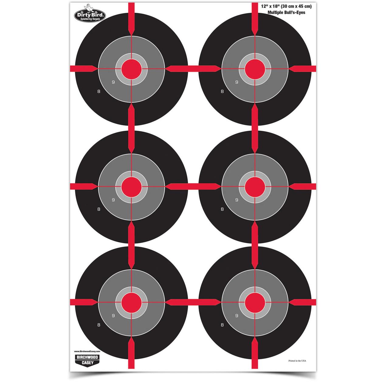 Birchwood Casey Paper Targets Birchwood Casey Birchwood Casey Dirty Bird 12"x18" Splatter Target Multiple Bull's Eye - 100/ct