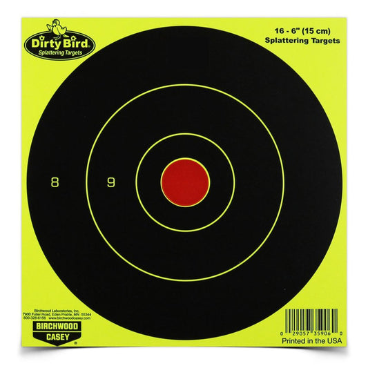 Birchwood Casey Targets|Paper Targets Birchwood Casey Birchwood Casey Dirty Bird 6" Yellow Bull's Eye Targets 100/ct