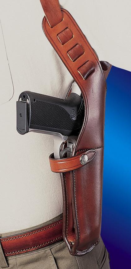 Bianchi Gun Holsters Bianchi Bianchi Model X15 Vertical Shoulder Holster Sig Sauer P220 P220R Right Hand Plain Tan