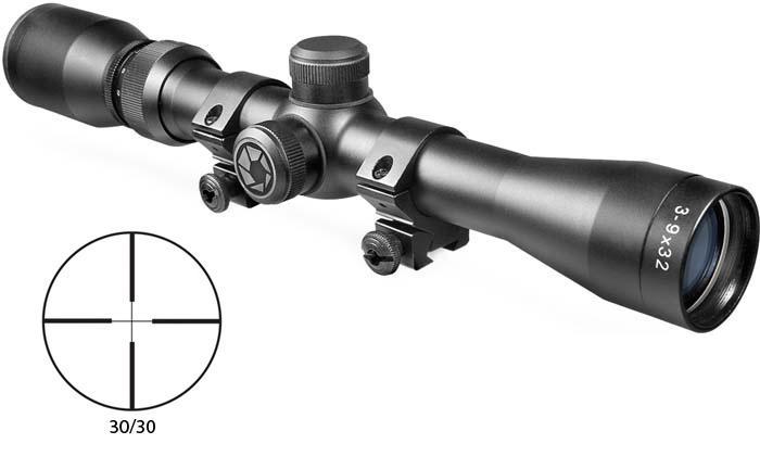 Barska Centerfire Scopes Barska Barska Plinker-22 Rifle Scope with 3/8" Rings - 3-9x32mm 30/30 Reticle 36-13' FOV 3.5" ER Matte
