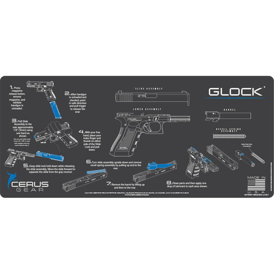 Cerus Gear Gun Cleaning Mats Cerus Gear 12x27 Glock Instructional Promat - Gray