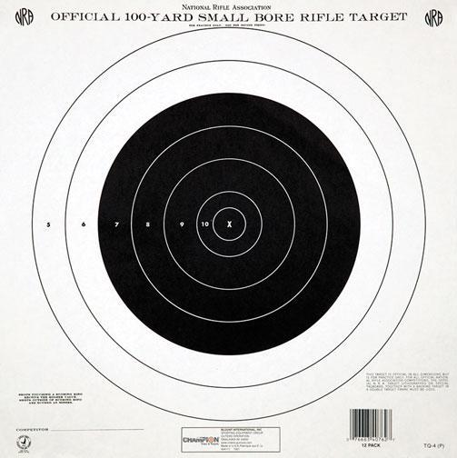 Champion Paper Targets Champion Official NRA Paper Targets GTQ-4(P) 100 yd Small Bore Rifle Single Bull 12/ct