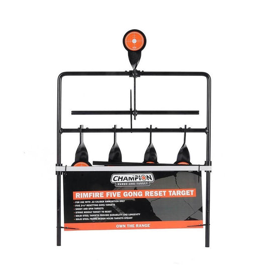 Champion Steel Targets Champion Rimfire Five Gong Auto Reset Target Steel Card