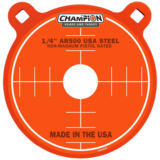 Champion Steel Targets Champion Center Mass AR500 8" Gong Pistol Steel Targets Orange