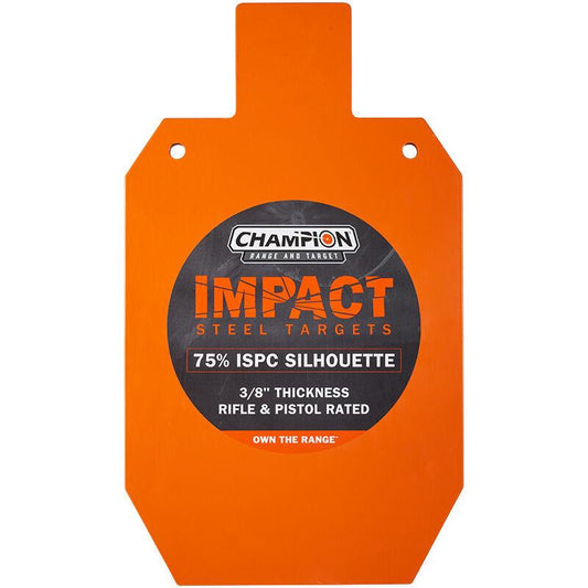 Champion Steel Targets Champion Impact Steel SiLeft Handouette Target 75% IPSC Rifle Rated Orange