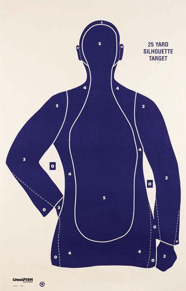 Champion Paper Targets Champion LE Targets B21-E 25 yd. Police SiLeft Handouette Target -100/Pack