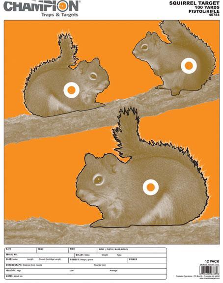 Champion Paper Targets Champion Animal Paper Targets Squirrel Large 12/Pack
