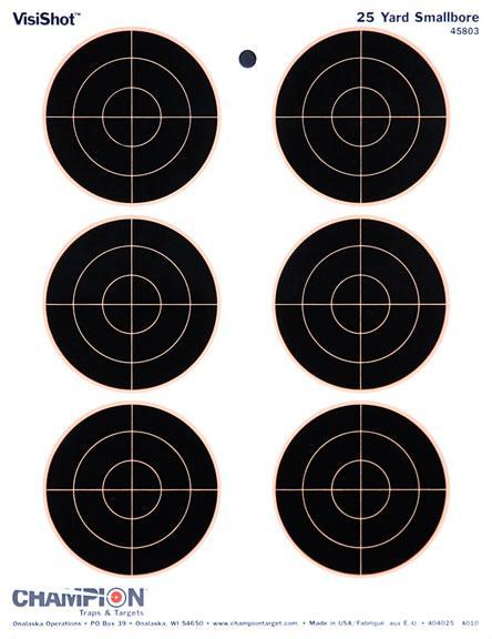 Champion Paper Targets Champion VisiShot Targets 3" Bull's Eye Targets - 8.5" X 11" 10/Pack