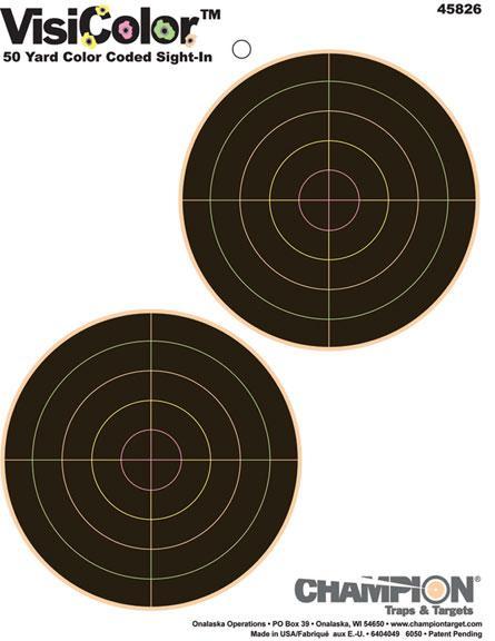 Champion Shooting|Paper Targets Champion VisiColor High-Visibility Paper Targets 5" Double Bull 10/Pack