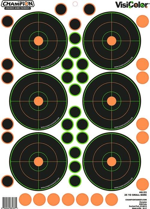 Champion Shooting|Paper Targets Champion 25 YD SM BORE 5PK With 90 PASTORS