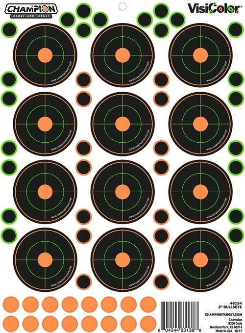 Champion Paper Targets Champion 2" BULLS EYE 5PK With 60 PASTORS