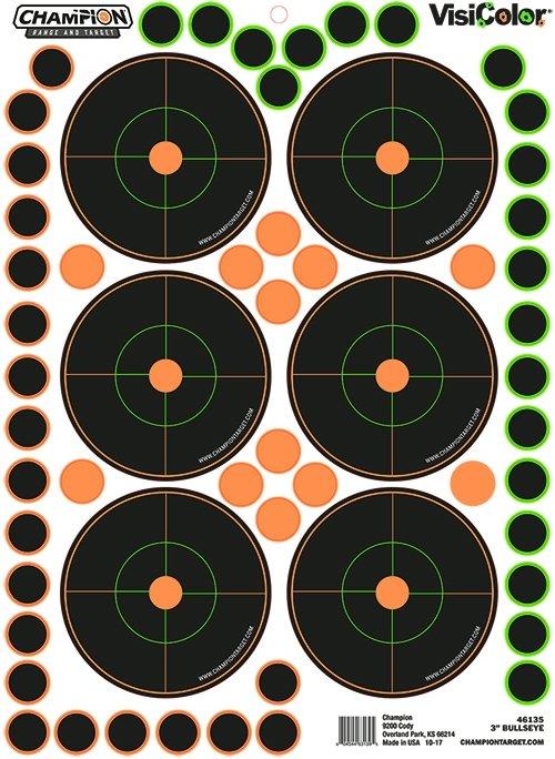 Champion Shooting|Paper Targets Champion 3" BULLS EYE 5PK With 150 PASTORS
