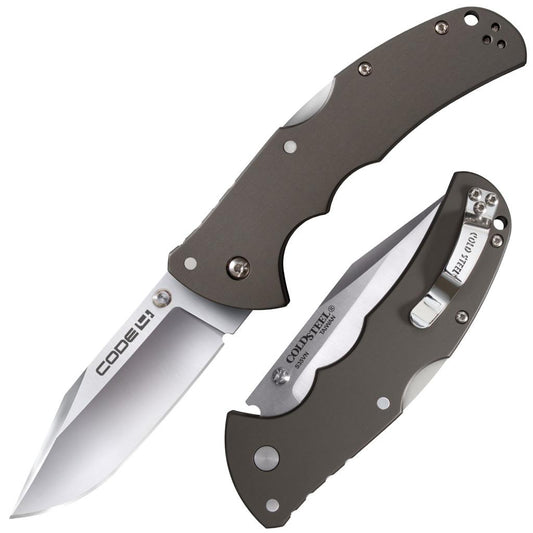 Cold Steel Knives &amp; Edged Tools|Knives|Knives &amp; Edged Tools Cold Steel Code-4 Clip Point Lockback Knife - 3-1/2" Blade Satin