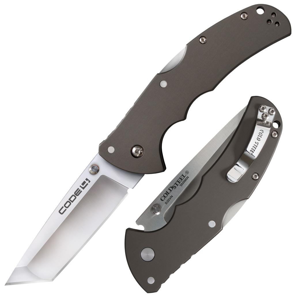 Cold Steel Knives &amp; Edged Tools|Knives Cold Steel Code-4 Tanto Lockback Knife - 3-1/2" Blade Satin