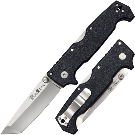 Cold Steel Knives &amp; Edged Tools|Knives|Knives &amp; Edged Tools Cold Steel SR1 Lite Tanto Tri-Ad Lock Knife Black Griv-Ex - 4" Blade Satin