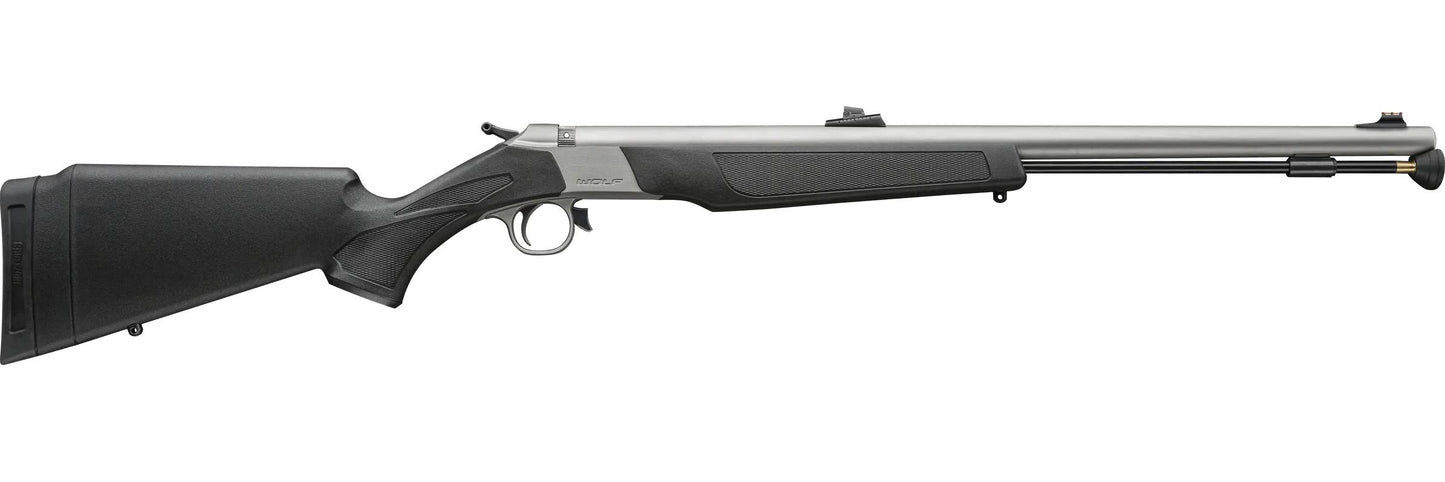 CVA Inline CVA Wolf V2 Northwest Camo Muzzleloader SS/Black 50Cal(FOS)Ambi adj stockQRBP quik rel brch plg Musket cap ignition