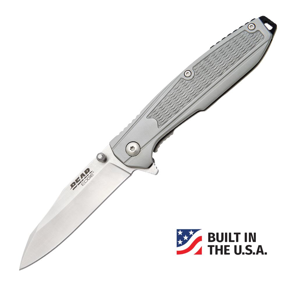 Bear & Son Cutlery Knives Bear & Son Cutlery Bear & Son Frame Lock Folding Knife 3-1/4" Reverse Tanto Blade Grey