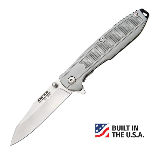 Bear & Son Cutlery Knives Bear & Son Cutlery Bear & Son Frame Lock Folding Knife 3-1/4" Reverse Tanto Blade Grey