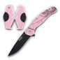Bear & Son Cutlery Knives Bear & Son Cutlery Bear & Son Edge Brisk 2.0 Folding Knife & Sharpener Combo Drop Point Blade Pink Camo
