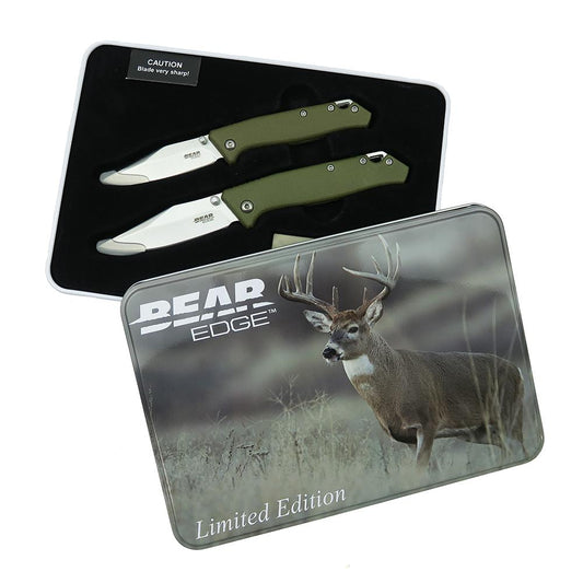Bear & Son Cutlery Knives Bear & Son Cutlery Bear & Son Limited Edition Gift Tin Two Folding Knife Combo Set OD Green