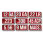 MTM Ammo Boxes MTM Ammo Caliber Labels 12 GA Red 8/ct