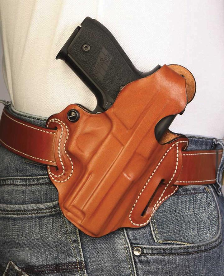 Desantis Leather Gun Holsters Desantis Leather DeSantis Style 001 Thumb Break Scabbard S&W 5903 Tan Right Hand