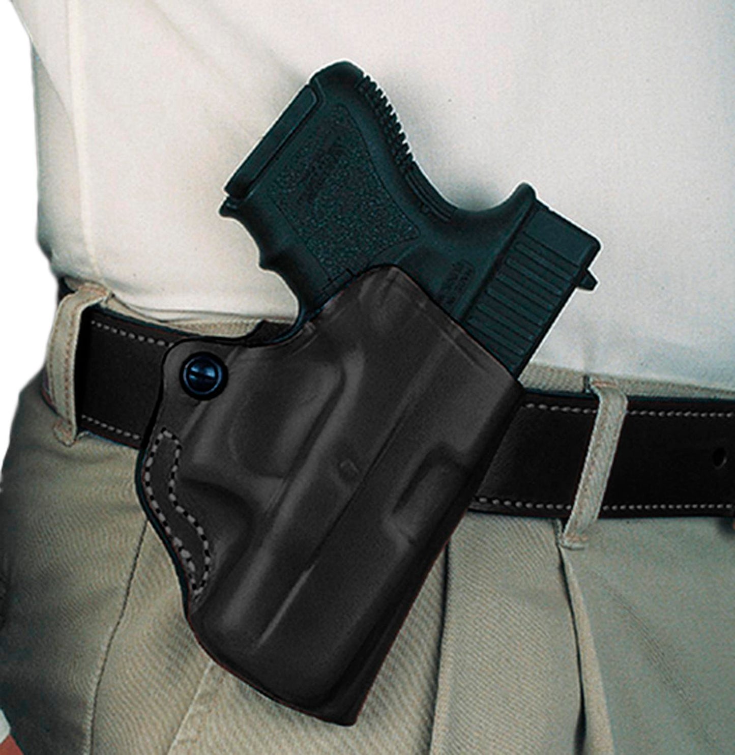 Desantis Leather Gun Holsters Desantis Leather DeSantis Style 019 Mini Scabbard Glock 43 Black Left Hand