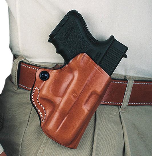 Desantis Leather Gun Holsters Desantis Leather DeSantis Style 019 Mini Scabbard Kimber Micro Carry 9mm Luger Tan Right Hand