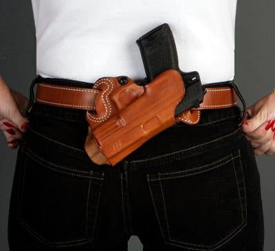 Desantis Leather Gun Holsters Desantis Leather DeSantis for Glock 26 27 33 Small of Back-Style 067 Left Hand Tan