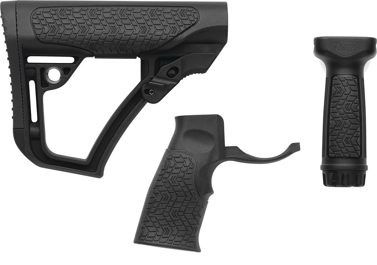 Daniel Defense Chassis &amp; Stocks Daniel Defense Collapsible Buttstock Pistol Grip & Vertical Foregrip Combo BLK