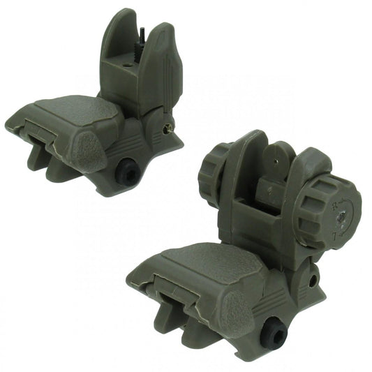 Tacfire Rifle Sights Tacfire  Tacfire AR-15 45 Same Plane/Low Profile Pop Up Sights OD Green